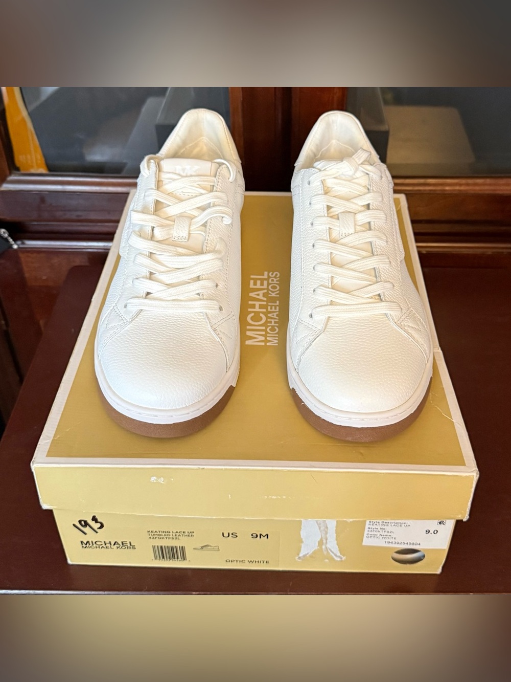 Michael Kors Keating Lace-Up Tumbled Leather Sneakers